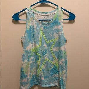 Soft Surroundings Blue and Green Tie-Dye Active Tank